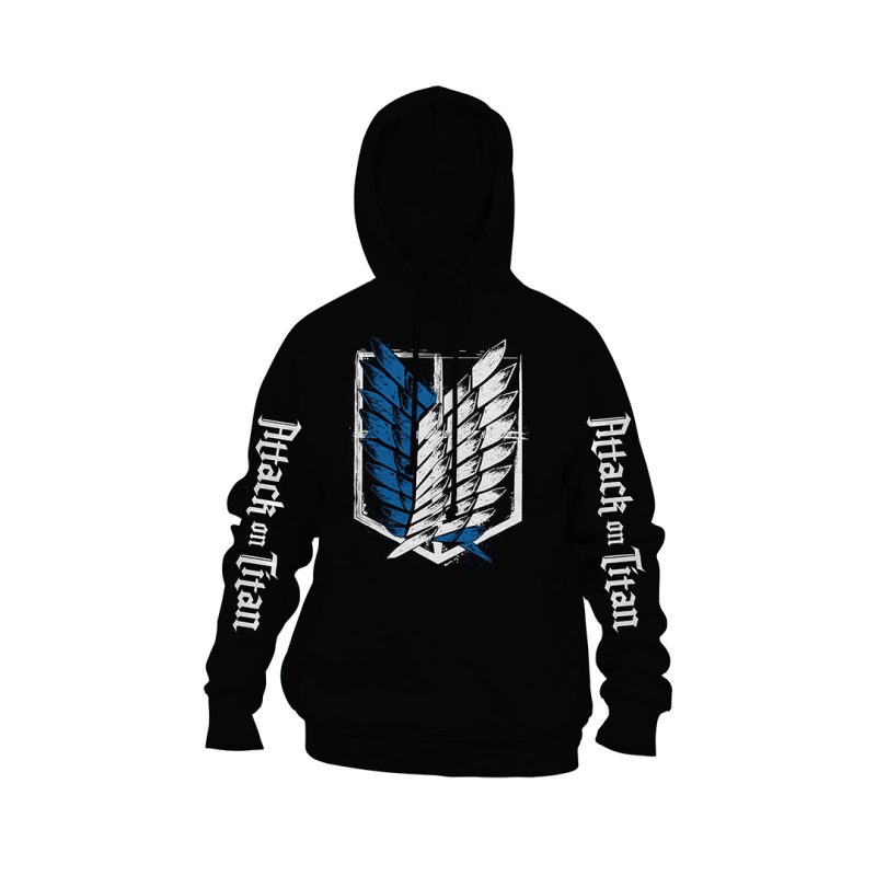 Attack On Titan Hoodie wings of freedom Black Color