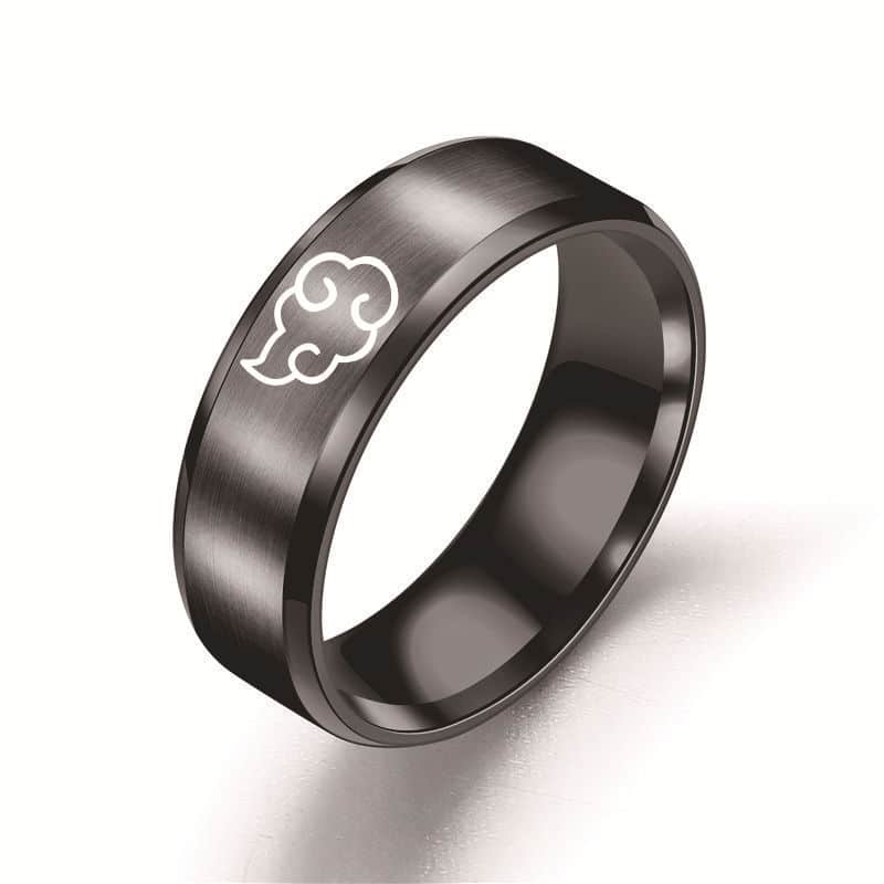 Naruto Akatsuki Cloud Tungsten Ring Black Color