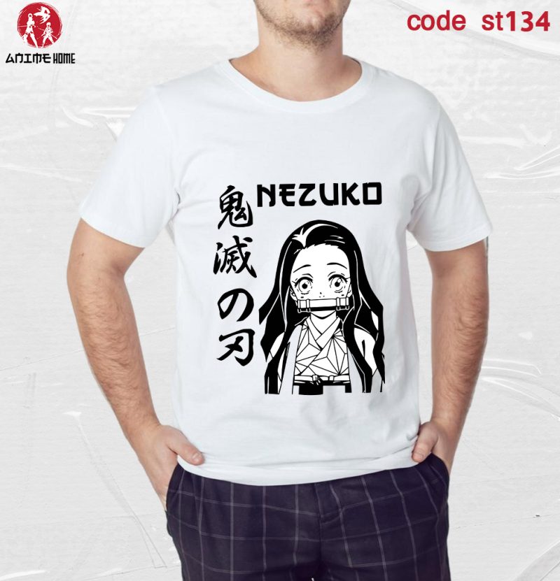 تيشرت أبيض أنمي قاتل الشياطين شخصية نيزوكو كامادو
