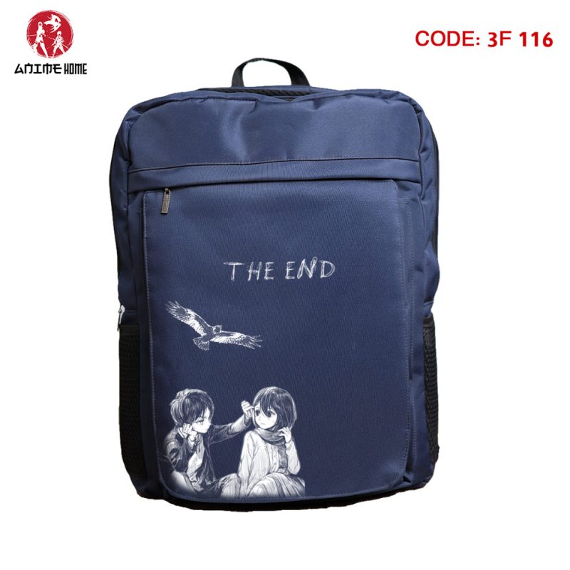 شنطة كحلي ووتر بروف أنمي هجوم العمالقة شخصية إيرين ييغر و ميكاسا أكرمان