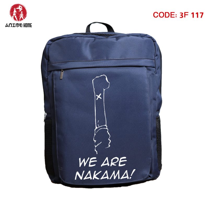 شنطة كحلي ووتر بروف أنمي ون بيس ( WE ARE NAKAMA )